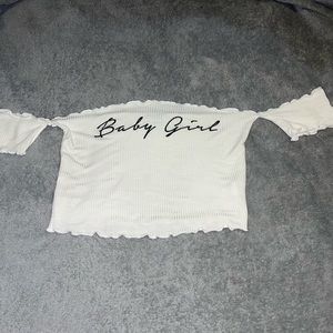 White Off the shoulder crop